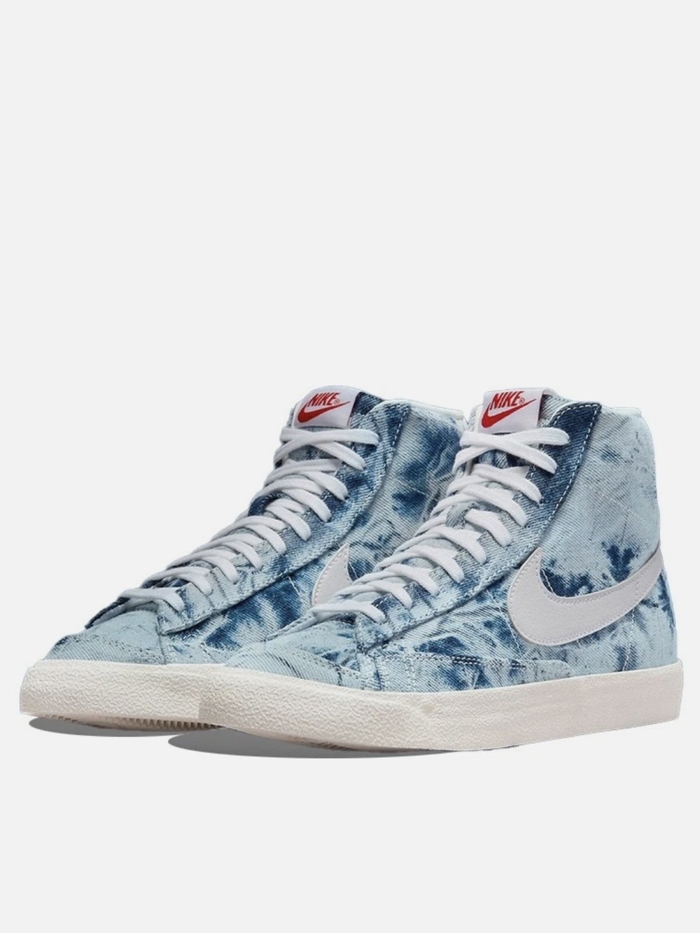 Nike Women's High-Top Denim-Effect Sneakers in Light Blue